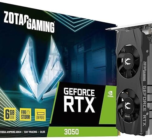 ZOTAC Gaming GeForce RTX 3050 6GB GDDR6 Low-Profile 96-bit 14 Gbps PCIE 4.0 Super Compact Gaming Graphics Card, ZT-A30510L-10L