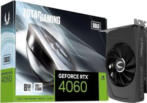ZOTAC Gaming GeForce RTX 4060 8GB Solo DLSS 3 8GB GDDR6 128-bit 17 Gbps PCIE 4.0 Super Compact Gaming Graphics Card, ZT-D40600G-10L