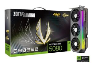 ZOTAC NVIDIA GeForce RTX 5080 AMP Extreme Infinity 16GB GDDR7 256-bit Blackwell Architecture Graphics Card