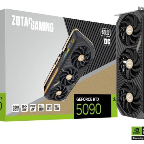 ZOTAC NVIDIA GeForce RTX 5090 Solid OC 32GB GDDR7 512-bit Blackwell Architecture Graphics Card - ZT-B50900J-10P