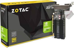 ZOTAC GeForce GT 710 2GB DDR3 PCI-E2.0 DL-DVI VGA HDMI Passive Cooled Single Slot Low Profile Graphics Card - ZT-71302-20L