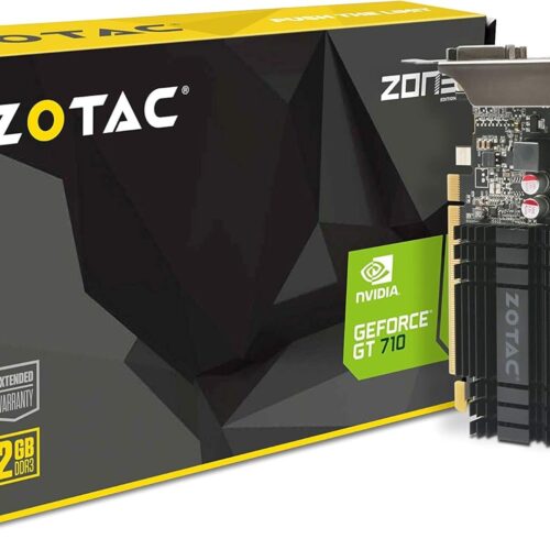 ZOTAC GeForce GT 710 2GB DDR3 PCI-E2.0 DL-DVI VGA HDMI Passive Cooled Single Slot Low Profile Graphics Card - ZT-71302-20L