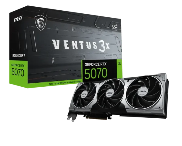 MSI GeForce RTX 5070 12G VENTUS 3X OC GDDR7 192-bit PCIe 5.0 Graphics Card