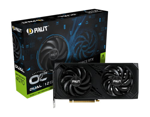Palit GeForce RTX 4070 Dual OC 12GB Graphics Card, GDDR6X, 192-bit, PCI-E 4.0 - NE64070S19K9-1048D