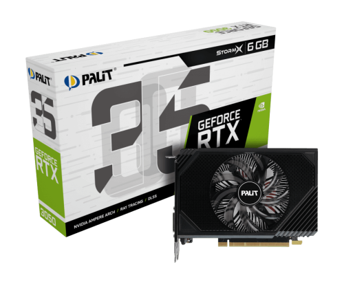 Palit GeForce RTX 3050 StormX 6GB Graphics Card, GDDR6, 96-bit, PCI-E 4.0 - NE63050018JE-1072F