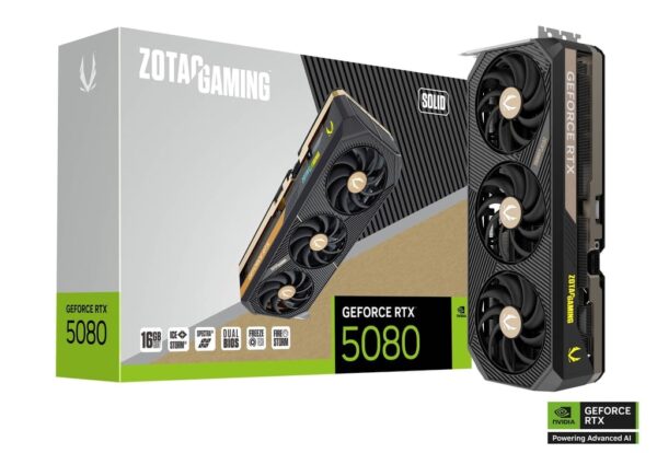 ZOTAC GAMING GeForce RTX 5080 SOLID 16G GDDR7 256-bit PCIe 5.0 Graphics Card - ZT-B50800D-10P