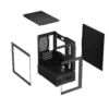 原图4 Coolman Reyna Black M-ATX/ITX PC Case with 3 Pre-Installed Color Fans