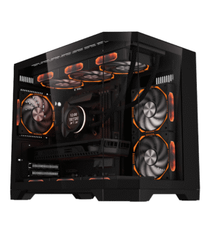 Coolman Spectra Micro-ATX Black PC Case with 3-Sided HD Glass Panels