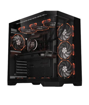Coolman Spectra Luxe ATX Black PC Case with 3-Sided HD Glass Panels