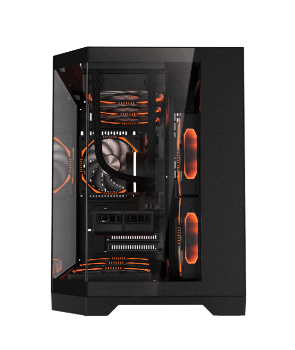 Coolman Spectra Micro-ATX Black PC Case with 3-Sided HD Glass Panels