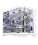 Coolman Spectra Micro-ATX White PC Case with 3-Sided HD Glass Panels