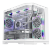 Coolman Spectra Micro-ATX White PC Case with 3-Sided HD Glass Panels