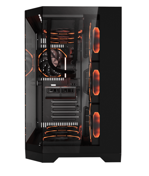 Coolman Spectra Luxe ATX Black PC Case with 3-Sided HD Glass Panels