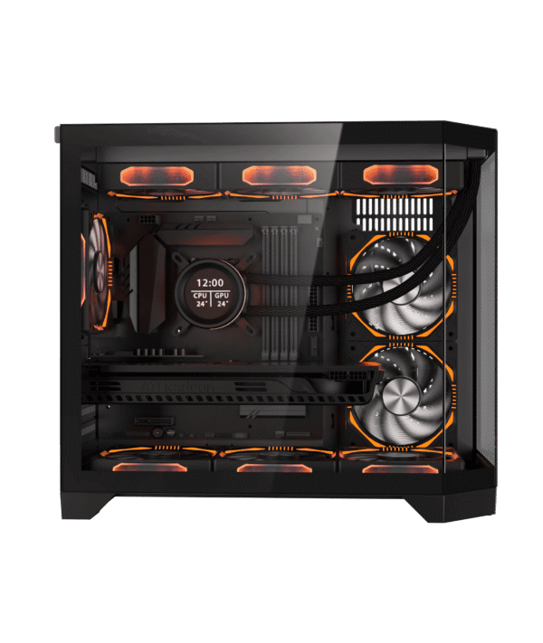 Coolman Spectra Micro-ATX Black PC Case with 3-Sided HD Glass Panels