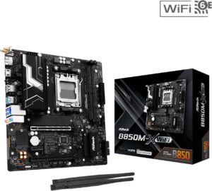 ASRock B850M-X WiFi AM5 AMD B850 SATA 6Gb/s 6+1+1 Phase Micro ATX Motherboard
