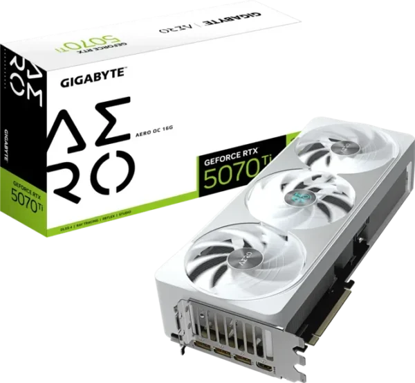 670 (5) GIGABYTE GeForce RTX 5070 Ti AERO OC 16GB GDDR7 256-bit PCIe 5.0 Video Card - GV-N507TAERO-OC-16GD