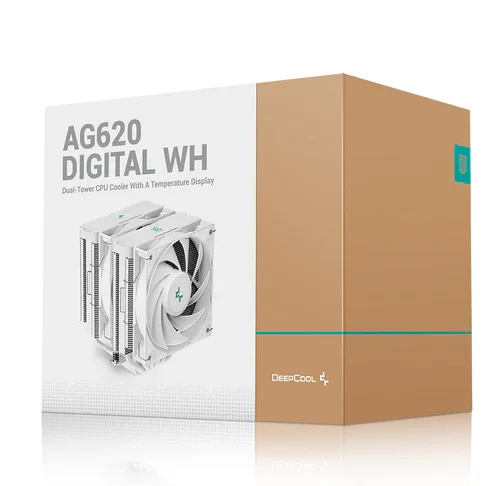 Deepcool AG620 Digital White CPU Cooler with Dual Tower Design - R-AG620-WHNDMN-G-2