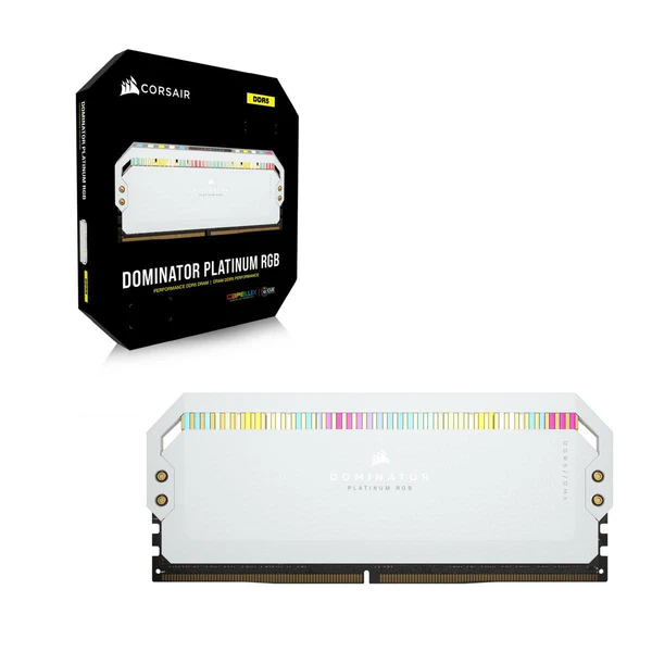 CORSAIR DOMINATOR PLATINUM RGB 32GB (2x16GB) DDR5-5600 C36 Intel XMP Memory  CS-CMT32GX5M2B5600C36WKit - White -