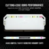 CORSAIR DOMINATOR PLATINUM RGB 32GB (2x16GB) DDR5-5600 C36 Intel XMP Memory  CS-CMT32GX5M2B5600C36WKit - White -