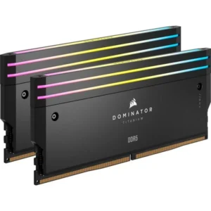 CORSAIR DOMINATOR TITANIUM RGB 32GB (2x16GB) DDR5-7200 C34 Intel XMP Memory Kit - Black - CS-CMP32GX5M2X7200C34