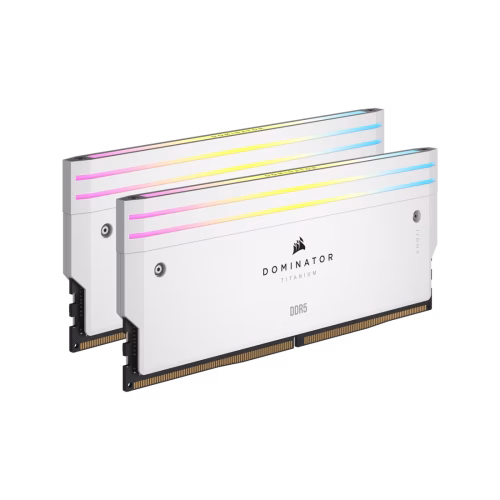 CORSAIR DOMINATOR TITANIUM RGB 32GB (2x16GB) DDR5-6000 C30 Intel XMP Memory Kit - White - CS-CMP32GX5M2B6000C30W