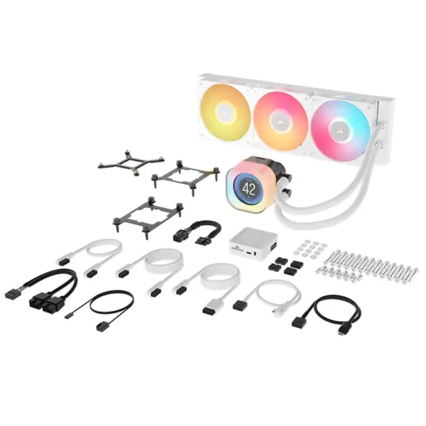 CORSAIR iCUE LINK TITAN 360 RX LCD White AIO 360mm Liquid CPU Cooler - CS-CW-9061026-WW