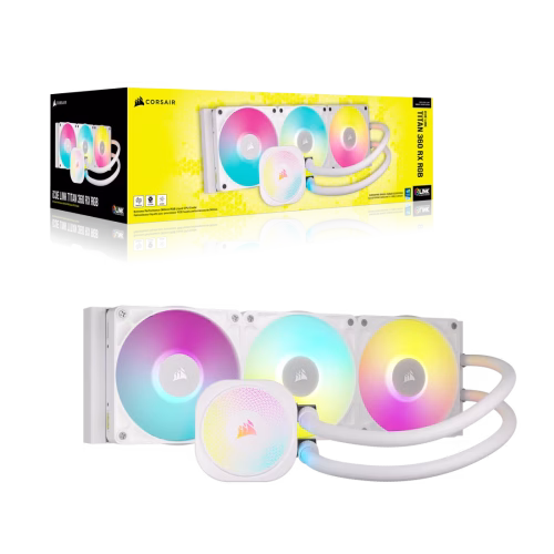 CORSAIR iCUE LINK TITAN 360 RX RGB AIO Liquid CPU Cooler - White - CS-CW-9061021-WW