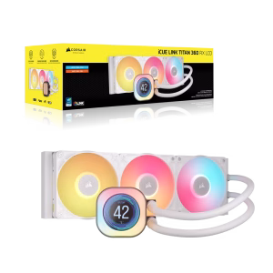 CORSAIR iCUE LINK TITAN 360 RX LCD White AIO 360mm Liquid CPU Cooler - CS-CW-9061026-WW