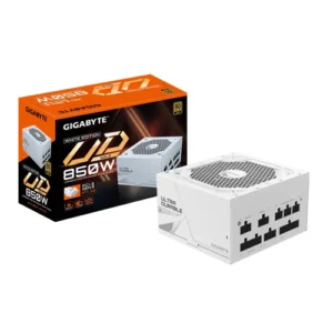 GIGABYTE UD850GM PG5W 850W 80 PLUS Gold Fully Modular Power Supply w/ PCIe Gen 5.0 Support - White - GP-UD850GM-PG5W