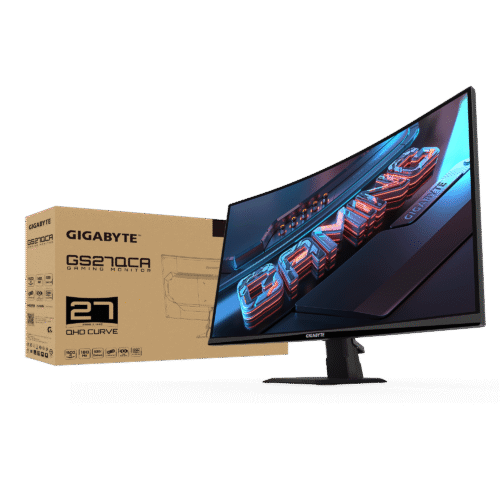 GIGABYTE G27QC A 27" 180Hz 1440P Curved Gaming Monitor, 2560 x 1440 VA 1500R Display, 1ms (MPRT) Response Time - GP-GS27QCA-AP