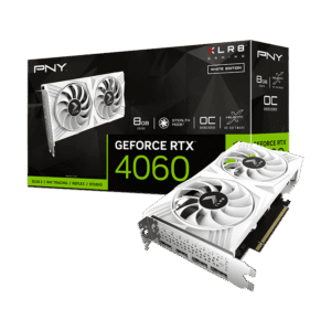 PNY GPU VERTO RTX4060 8GB XLR8 DUAL FAN OC White Graphics Card - VCG40608DFWXPB1-O