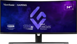 ViewSonic VX3418-2KPC 34" UWQHD Curved VA Gaming Monitor w/ 180Hz, 1ms, Adaptive Sync