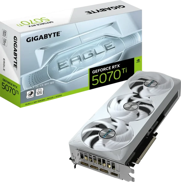 2000 (56) Gigabyte GeForce RTX 5070 Ti EAGLE OC ICE SFF 16G Graphics Card - GV-N507TEAGLEOC-ICE-16GD