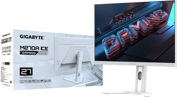 Gigabyte M27QA ICE 27" 180Hz QHD IPS White Gaming Monitor - GP-M27QA-ICE-AP