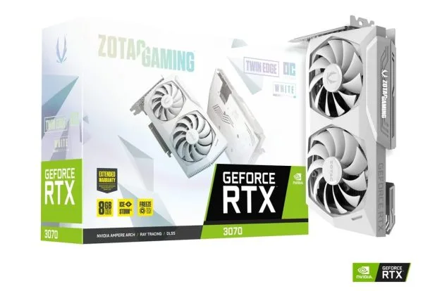 ZOTAC GAMING GeForce RTX 3070 Twin Edge OC White Edition LHR 8GB GDDR6 Graphics Card - ZT-A30700J-10PLHR