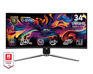 MSI MPG 341CQPX QD-OLED 34.18-Inch Ultrawide Curved QD-OLED Gaming Monitor 240Hz 0.03ms