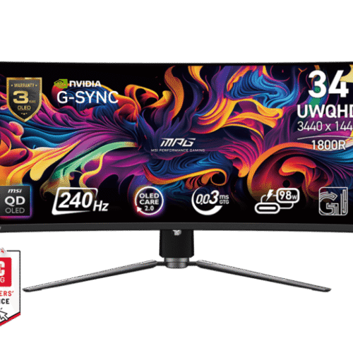 MSI MPG 341CQPX QD-OLED 34.18-Inch Ultrawide Curved QD-OLED Gaming Monitor 240Hz 0.03ms