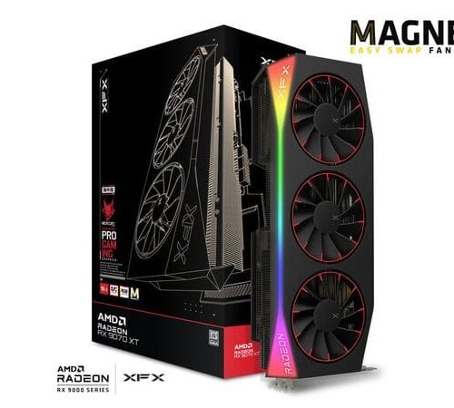 XFX Mercury AMD Radeon RX 9070XT OC Magnetic Air Edition with RGB 16GB GDDR6 - RX-97TMARGB9