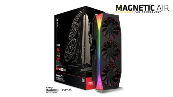 XFX Mercury AMD Radeon RX 9070XT OC Magnetic Air Edition with RGB 16GB GDDR6 - RX-97TMARGB9