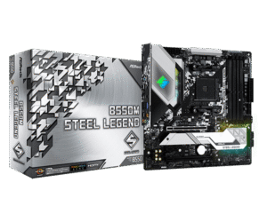 ASRock B550M Steel Legend Micro ATX AMD B550 AM4 Socket DDR4 128GB PCIe 4.0 RGB Motherboard - B550M STEEL LEGEND