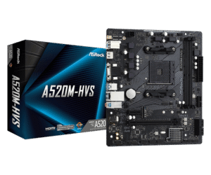ASRock A520M-HVS/M.2 Micro ATX AMD A520 AM4 Socket DDR4 64GB PCIe 3.0 Motherboard - A520M-HVS/M.2