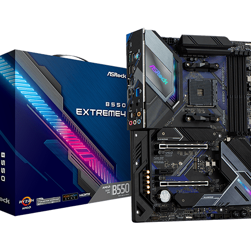 ASRock B550 Extreme4 ATX AMD B550 AM4 Socket DDR4 128GB PCIe 4.0 Motherboard - B550 EXTREME 4