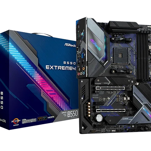 ASRock B550 Extreme4 ATX AMD B550 AM4 Socket DDR4 128GB PCIe 4.0 Motherboard - B550 EXTREME 4