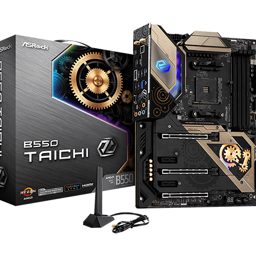 ASRock B550 Taichi ATX AMD B550 AM4 Socket DDR4 128GB PCIe 4.0 RGB Motherboard - B550 TAICHI