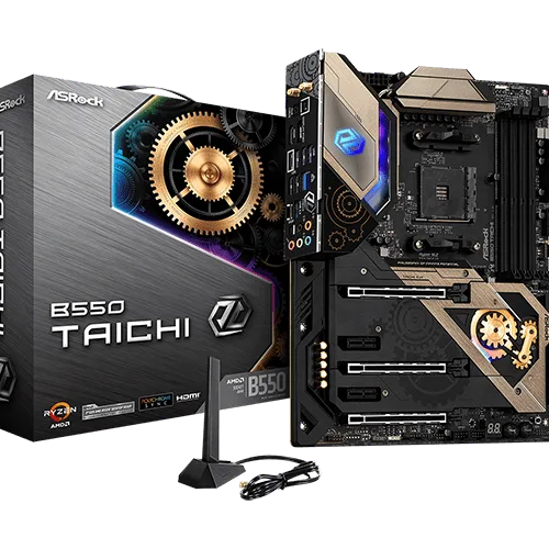 ASRock B550 Taichi ATX AMD B550 AM4 Socket DDR4 128GB PCIe 4.0 RGB Motherboard - B550 TAICHI