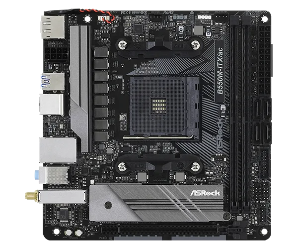 ASRock B550M-ITX/ac Mini ITX AMD B550 AM4 Socket DDR4 64GB PCIe 4.0 Wi-Fi Motherboard - B550M-ITX/AC