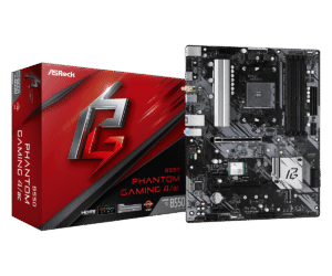 ASRock B550 Phantom Gaming 4 AC AM4 ATX Wifi Motherboard for AMD Ryzen