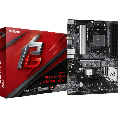 ASRock B550 Phantom Gaming 4 AC AM4 ATX Wifi Motherboard for AMD Ryzen