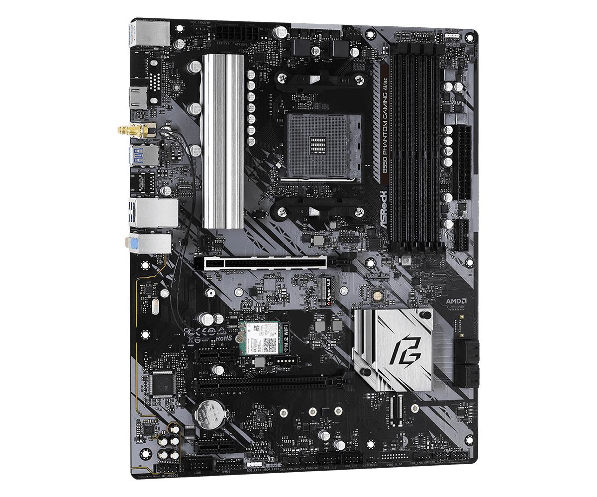 ASRock B550 Phantom Gaming 4 AC AM4 ATX Wifi Motherboard for AMD Ryzen 2 ASRock B550 Phantom Gaming 4 AC AM4 ATX Wifi Motherboard for AMD Ryzen - Image 2