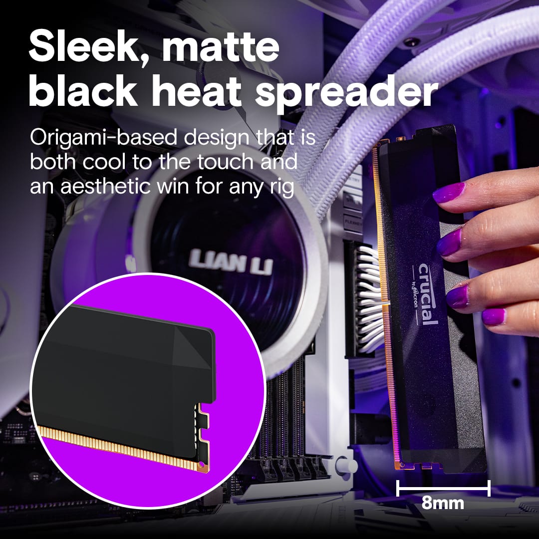 Crucial Pro 64GB Kit (2x32GB) DDR5-6000 UDIMM Desktop Memory, CL40, 1.35V, AMD EXPO & Intel XMP - CP2K32G60C40U5B 5 Crucial Pro 64GB Kit (2x32GB) DDR5-6000 UDIMM Desktop Memory, CL40, 1.35V, AMD EXPO & Intel XMP - CP2K32G60C40U5B - Image 5